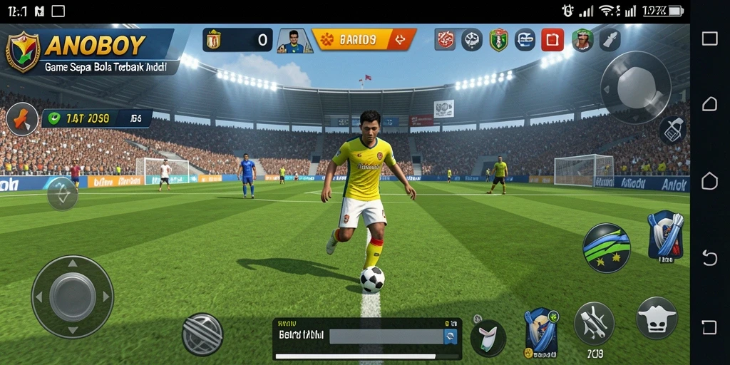 Gambar gameplay ANOBOY yang menarik dan penuh aksi sepak bola.