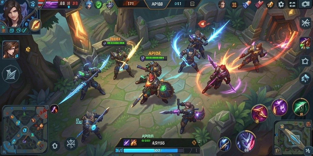 Tampilan gameplay seru API88 di arena MOBA yang mendebarkan.