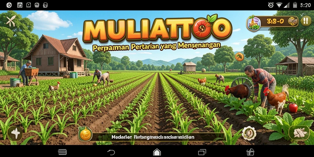 Tampilan menarik dari gameplay MULIATOTO yang menampilkan pertanian virtual.