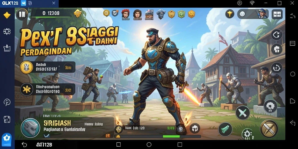Screenshot utama OLX128 menampilkan gameplay SLG yang strategis.