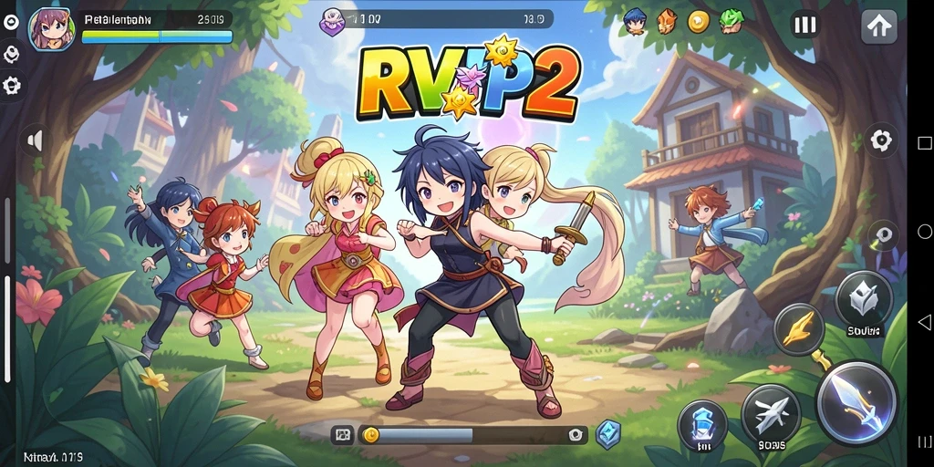 Screenshot utama RVIP2 menampilkan karakter anime dalam aksi seru.