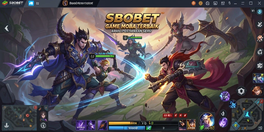 Tampilan gameplay seru dari SBOBET dengan pertarungan tim yang mendebarkan.