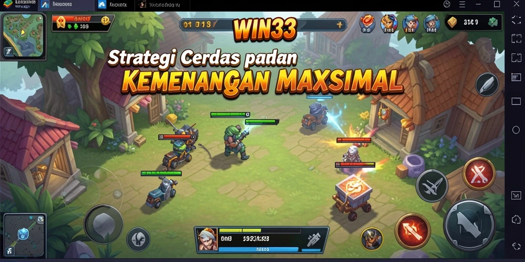 Tangkapan layar gameplay WIN33 menampilkan aksi strategi yang seru.